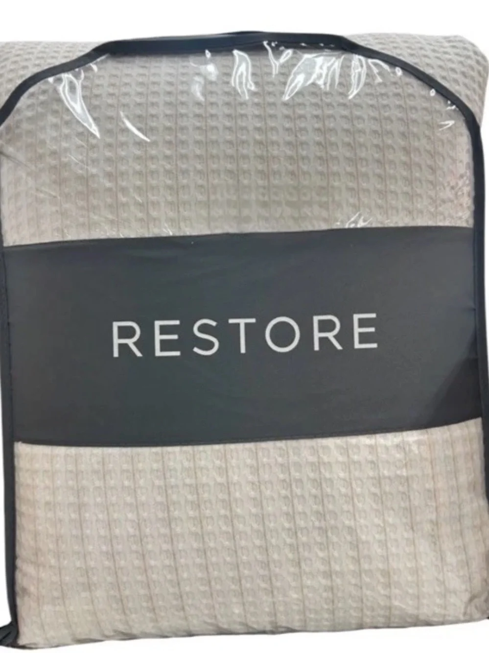 Restore Home 3 Piece Curated Queen Off White and Tan Comforter Set
